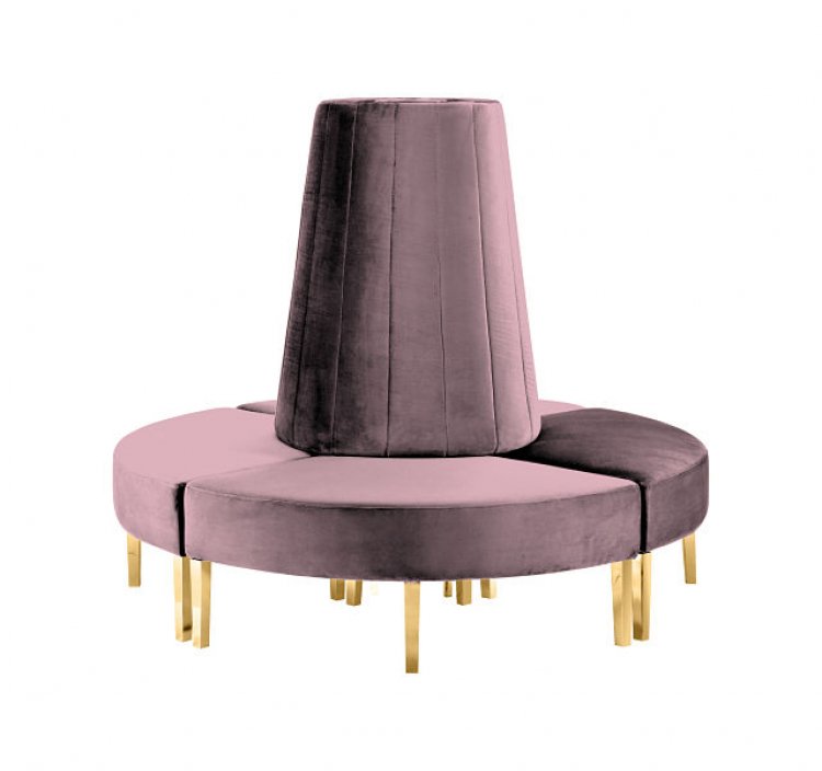 Kincaid Sofa - Circle - Dusty Rose