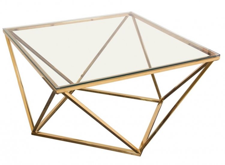 Coffee Table - Gem - Gold Frame