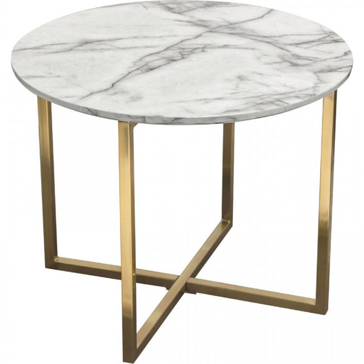 Side Table - Vida Round - Brushed Gold
