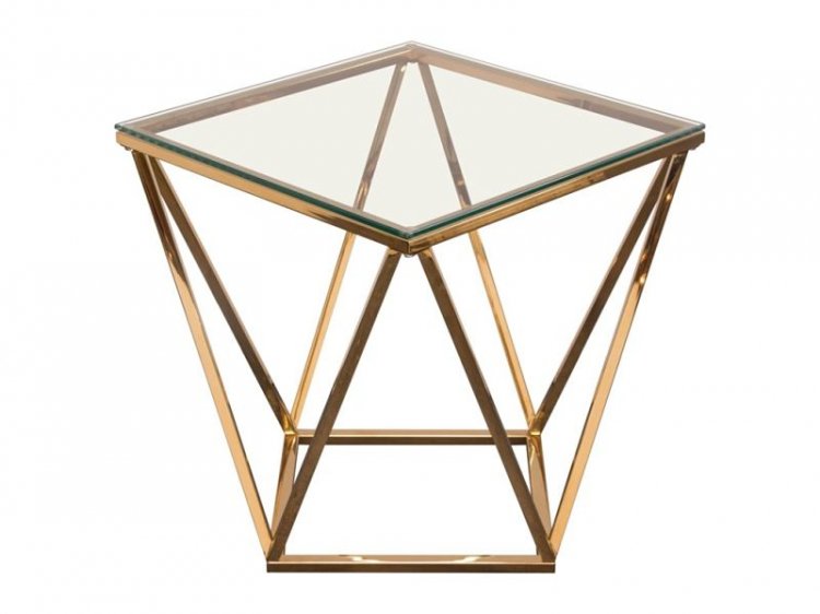 Side Table - Gem - Gold Frame