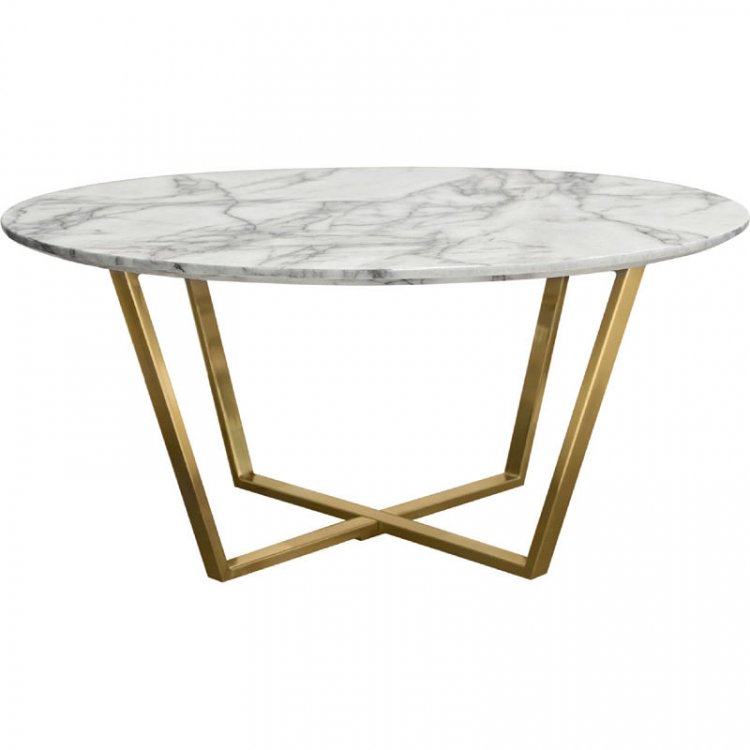 Coffee Table - Vida Round - Brushed Gold