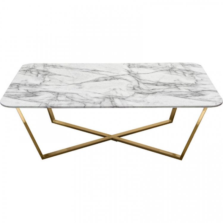 Coffee Table - Blanco - Brushed Gold