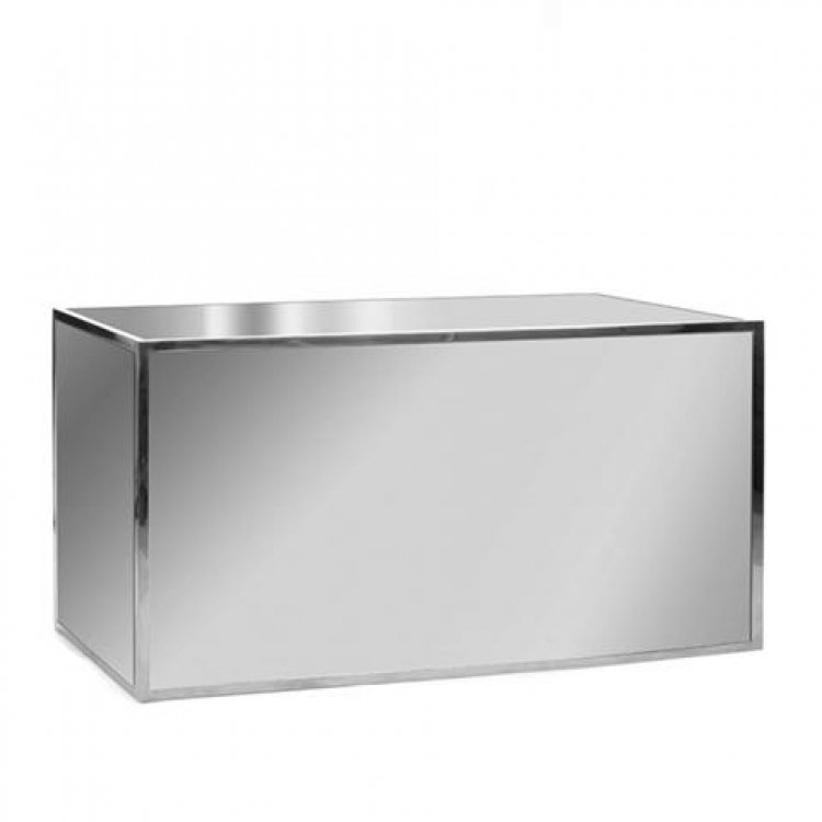 Bar - 6ft Straight- White top / Mirror Front/Stainless Frame