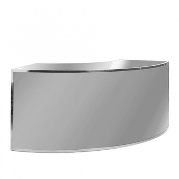 Bar - 1/4 Curve - Mirror Front, Stainless Steel Frame