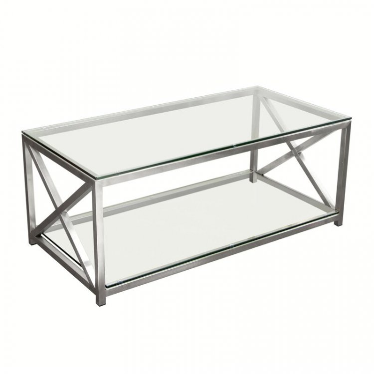 Coffee Table - X Factor - Brushed Silver