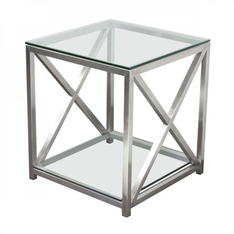 Side Table - X Factor - Brushed Silver