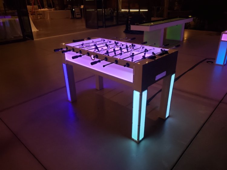 Glowing Foosball Table