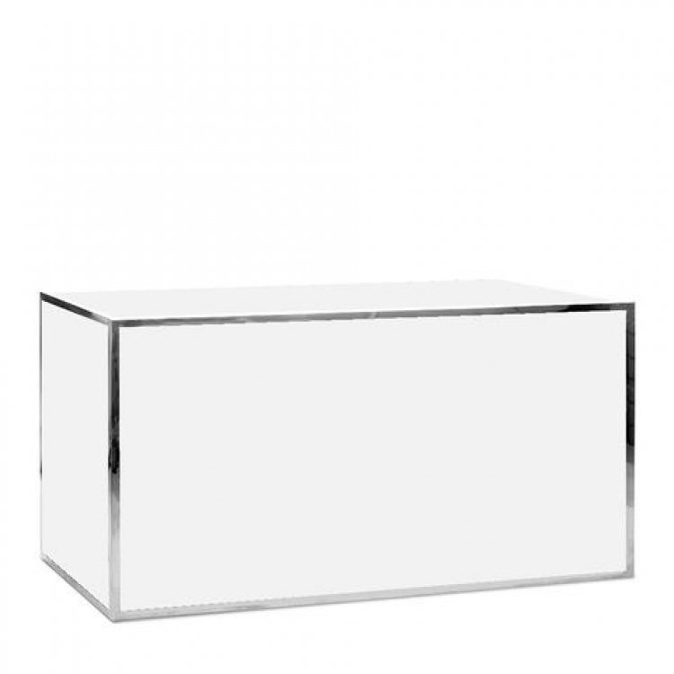 Bar - 6ft Straight Avenue - Silver Frame - White Top - White