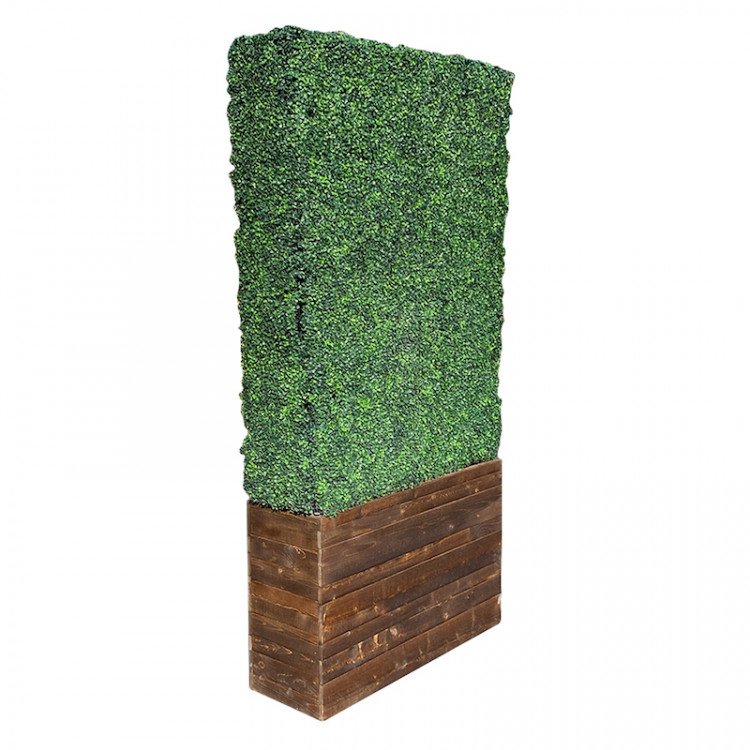 Hedge Wall - 8ft Tall x 4ft Wide - Brown Stain Base