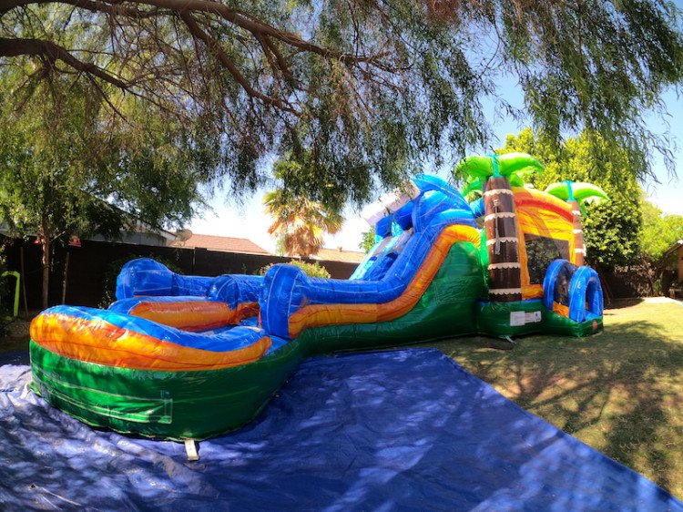 Storm Surge Dual Lane Curve Combo Bouncer - Wet