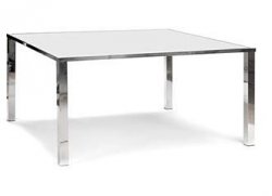 Avalon Dining Table - Gold Frame/White Top - DINING HEIGHT