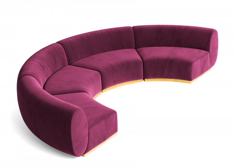 Colette - Crescent Sofa - Berry