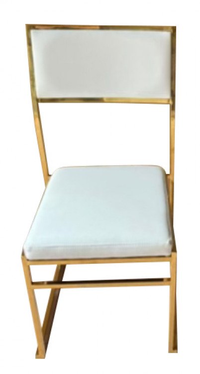 Dining Chair - Jasper - Gold Frame/White Pad