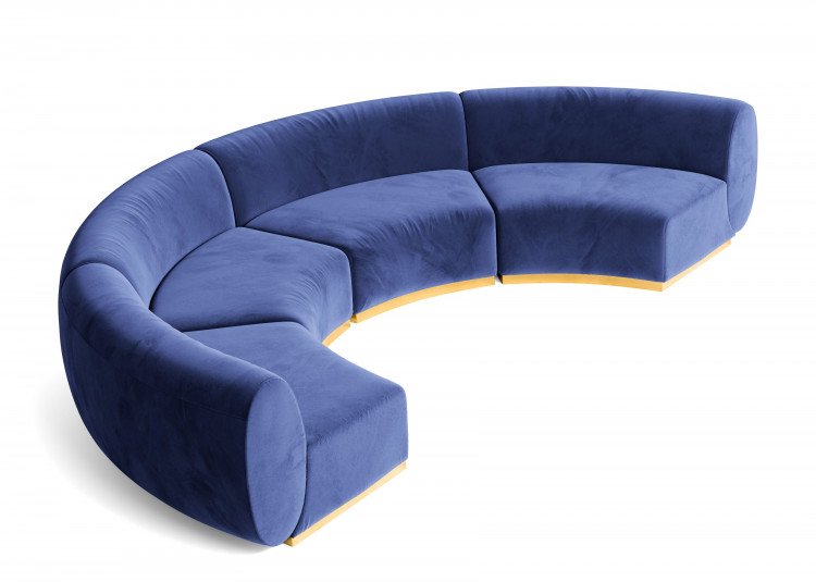 Colette - Crescent Sofa - Sapphire