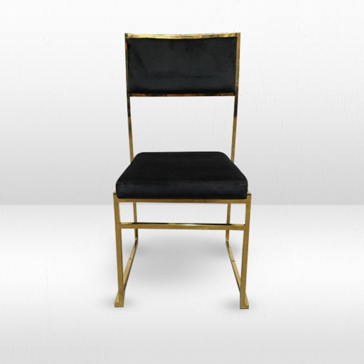 Dining Chair - Jasper - Gold Frame/Black Pad