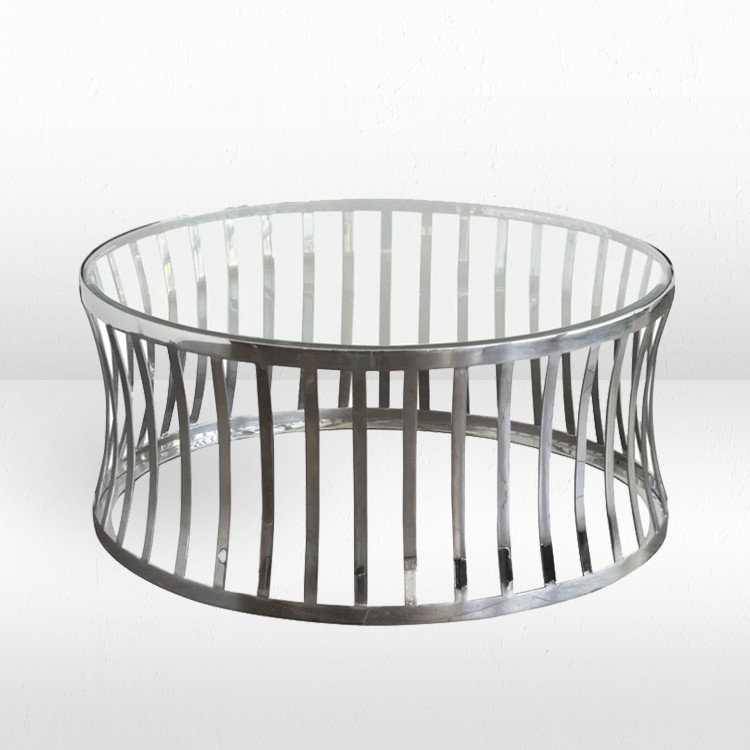 Coffee Table - Capri Round - Polished Silver