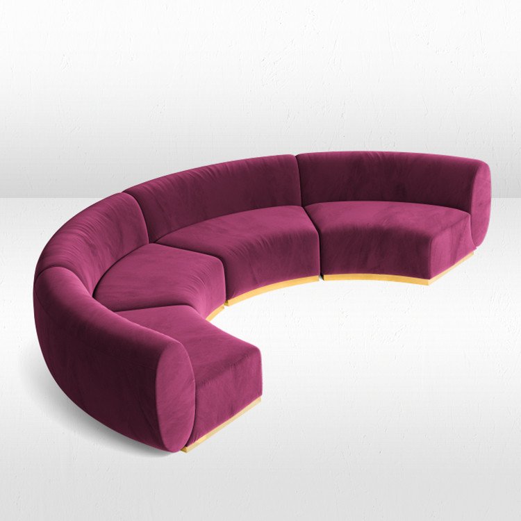 Colette - Crescent Sofa - Berry
