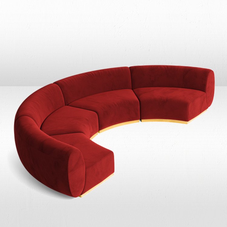 Colette - Crescent Sofa - Crimson