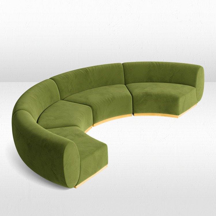 Colette - Crescent Sofa - Moss