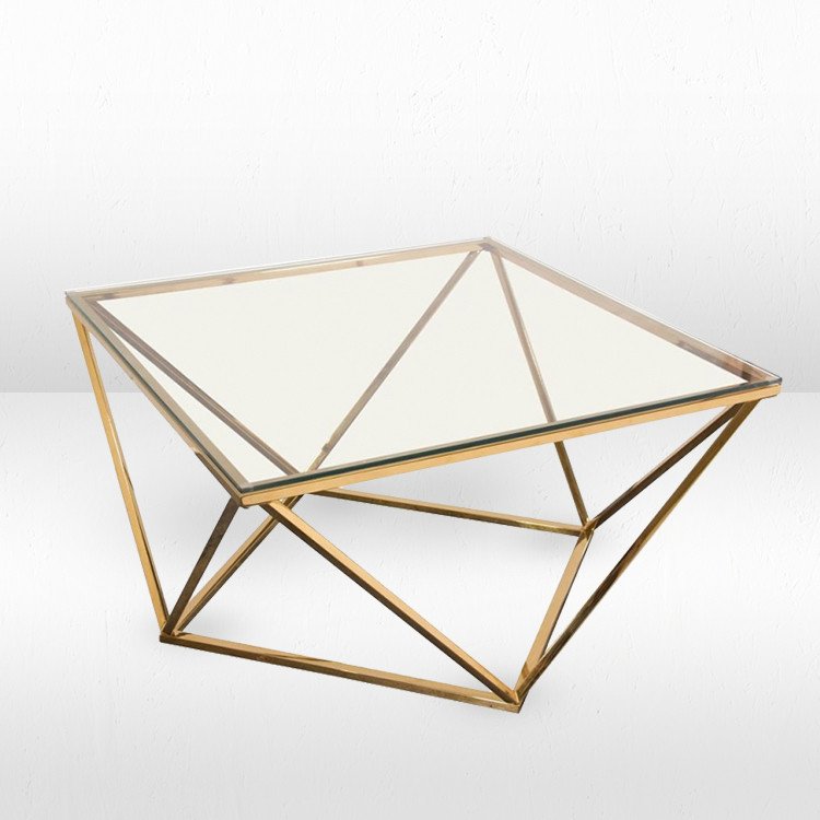 Coffee Table - Gem - Gold Frame