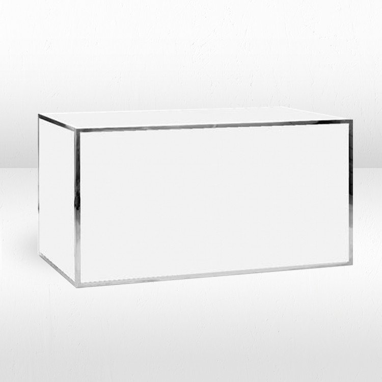 Bar - 6ft Straight Ave - Silver Frame / White Inserts