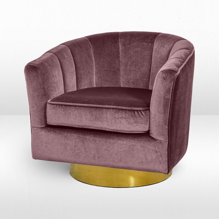 Club Chair - Cassidy - Dusty Rose