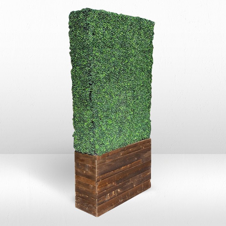 Hedge Wall - 8ft Tall x 4ft Wide - Brown Stain Base