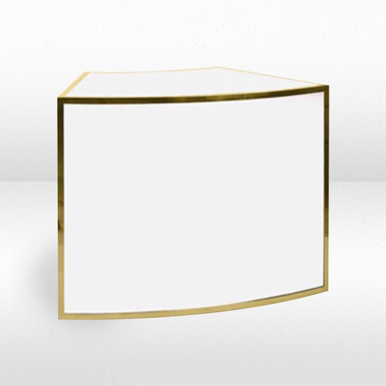 Bar - 1/8 Curve Ave - Gold Frame / White Inserts
