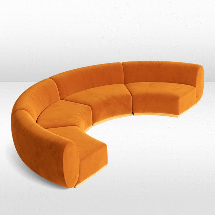 Colette - Crescent Sofa - Rust