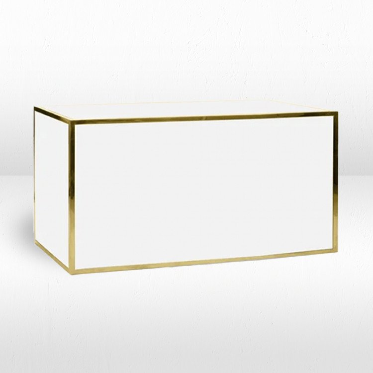 Bar - 6ft Straight Ave - Gold Frame / White Inserts
