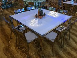 Avalon Dining Table - Silver Frame/White Top - DINING HEIGHT