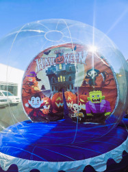 Inflatable Human Snow Globe with blowing snow
