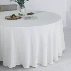 108 White Faux Linen