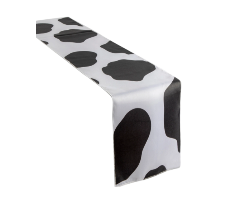 Cow Animal Print Satin Table Runner-14x108