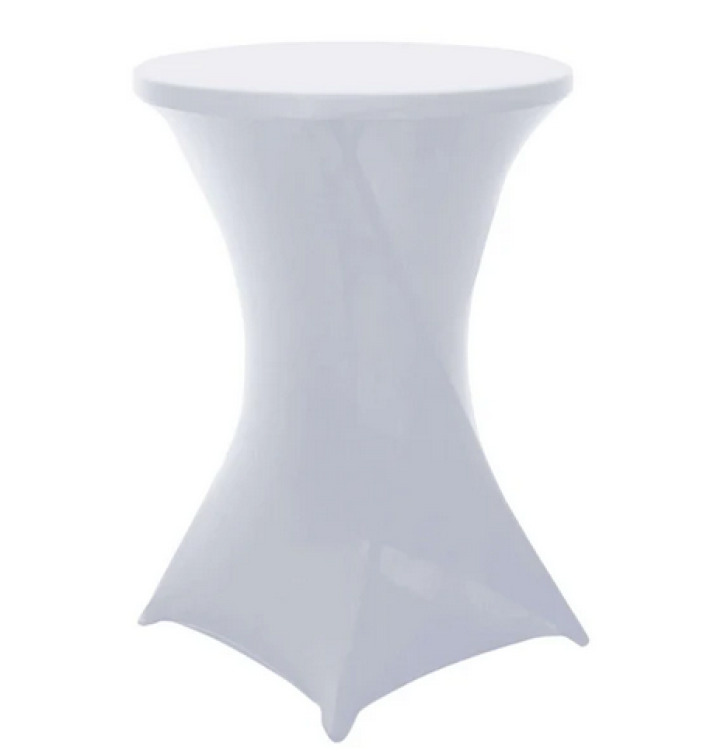 White Spandex Cocktail Table Cover