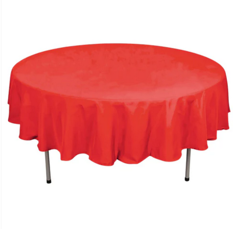 90 Red Polyester Linen