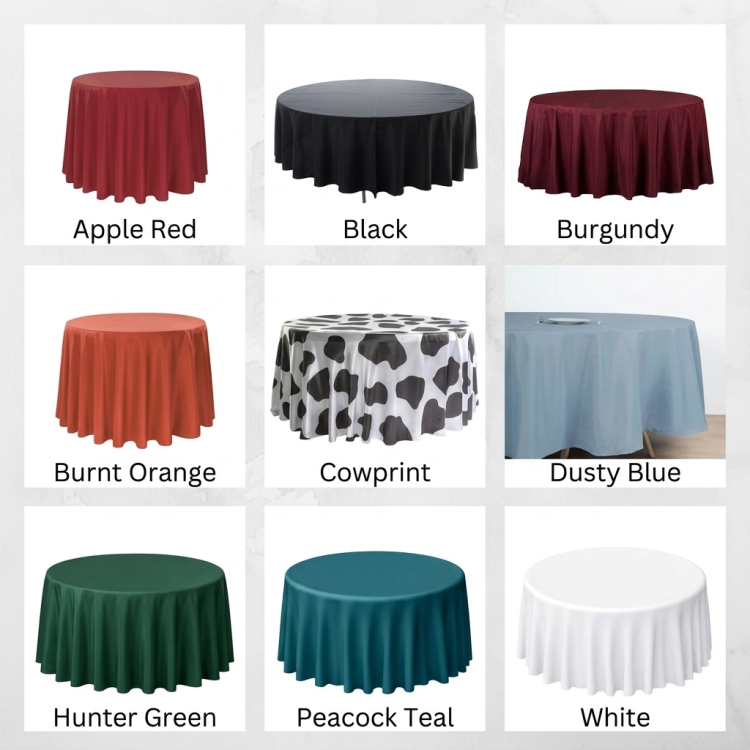 120 Round Polyester Linens 120 Round Polyester Linens